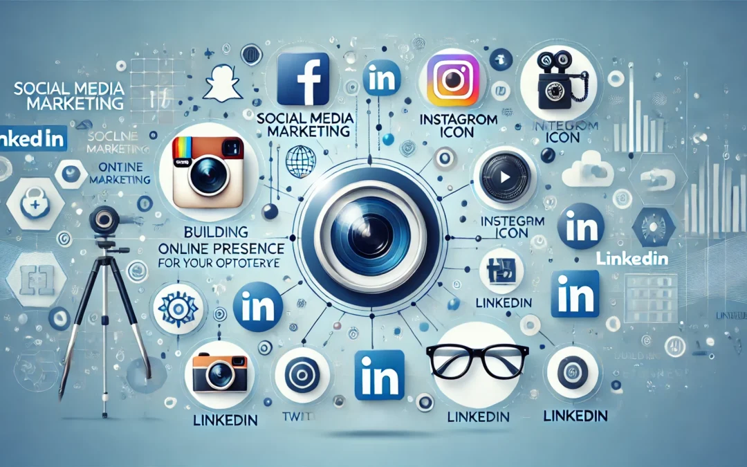 An-infographic-style-image-for-a-blog-post-titled-Social-Media-Marketing_-Building-Your-Online-Presence-for-Your-Optometry-Practice